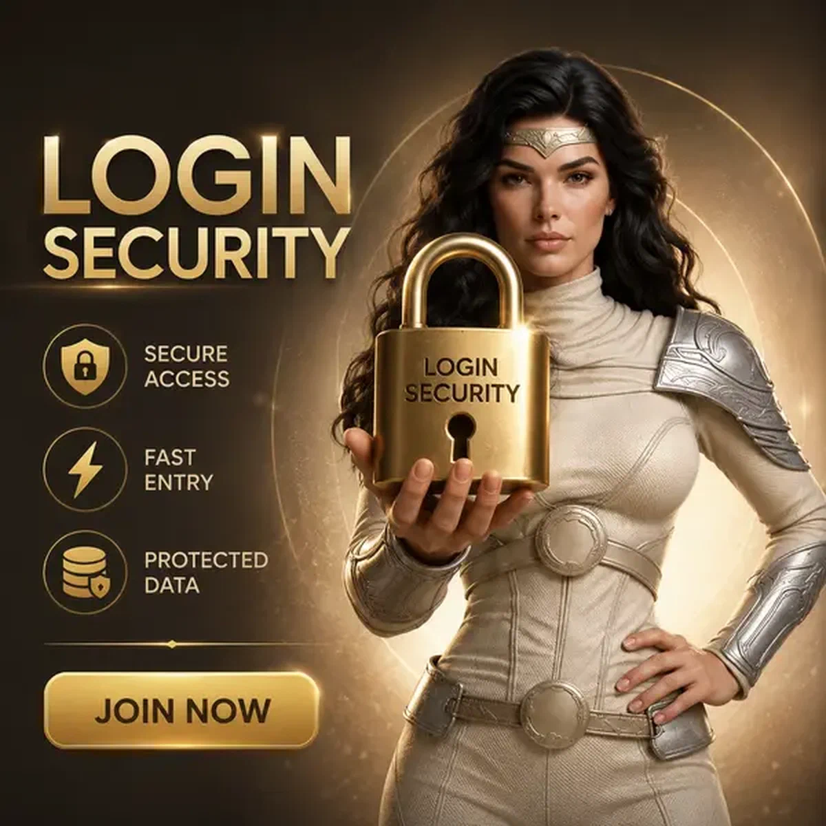 Expert en sécurité présentant avec confiance un cadenas doré pour le portail de connexion sécurisée